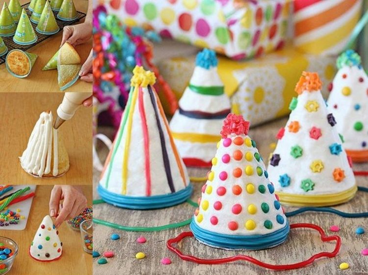 hantverk för karnevalsfest-hatt-tårta-dekoration