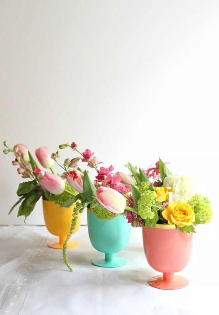 Blomdekorationsidéer lätt Hantverk Våren snabb och enkel