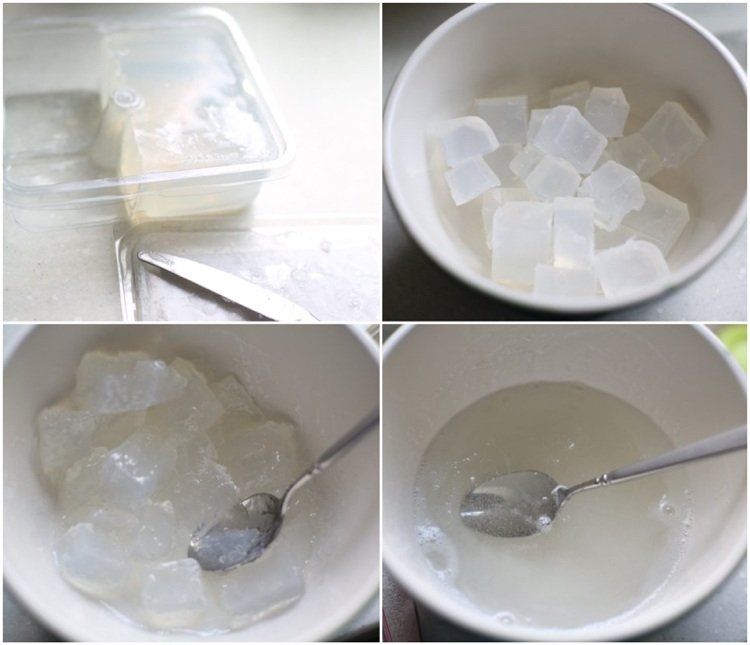 Lägg glycerintvål i en skål och smält i mikrovågsugnen