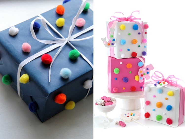 Gör förpackningar med bubblor i ljusa färger för karneval och födelsedag