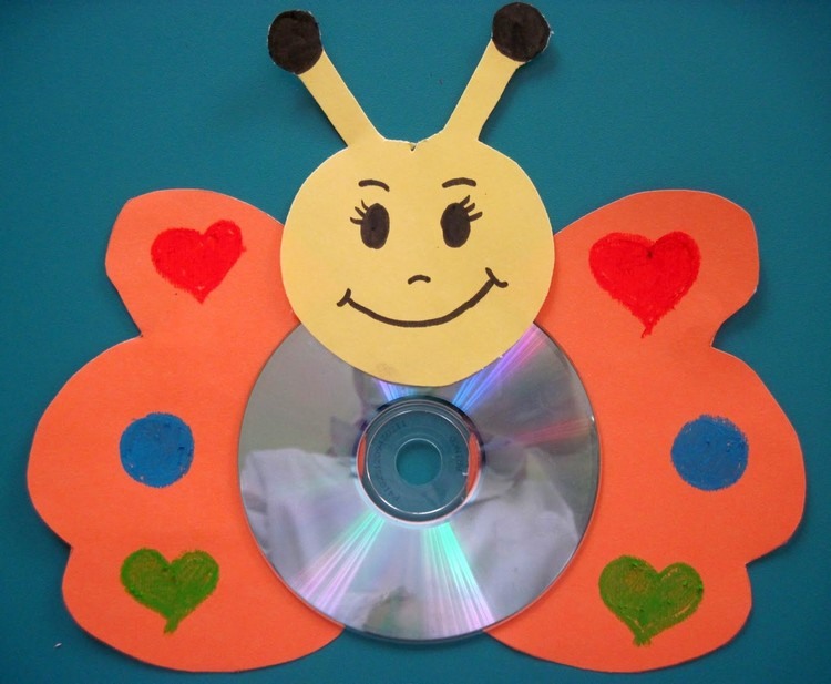 fjärilsmink med cd -skivor och idéer om våren