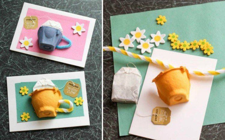 Tinker-äggkartong-gratulationskort-present-tekopp-tepåse-blommor