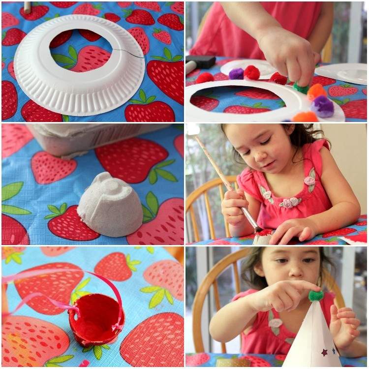 Crafting med äggkartong clown näsa för karneval