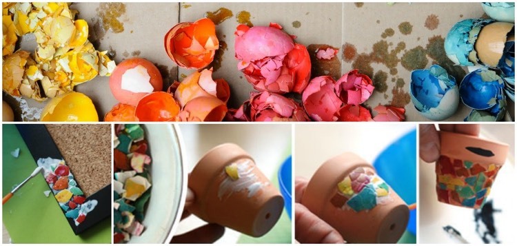 Tinker-äggskal-lerkrukor-instruktioner-äggskal bitar-barn