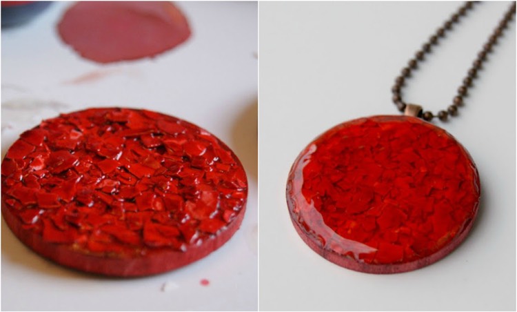 tinker-äggskal-smycken-kedja-hängande-rund-röd