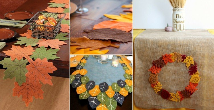 pyssel med filt i höstens bordslöpare-duk-bord dekoration-idéer