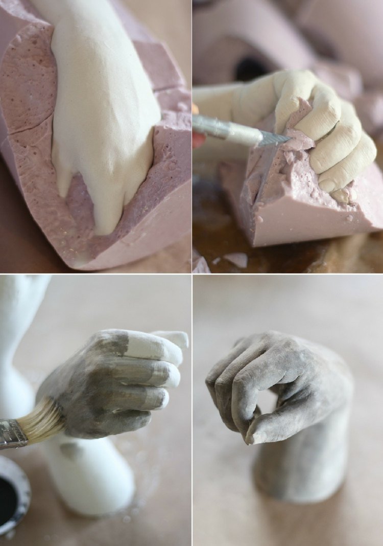 tinker-gips-hand-näve-former-carving-instruktioner