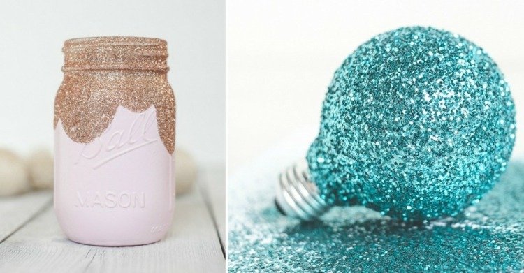 tinker-glitter-glödlampa-gör-det-själv-gör-blå-mason burk-dekorera