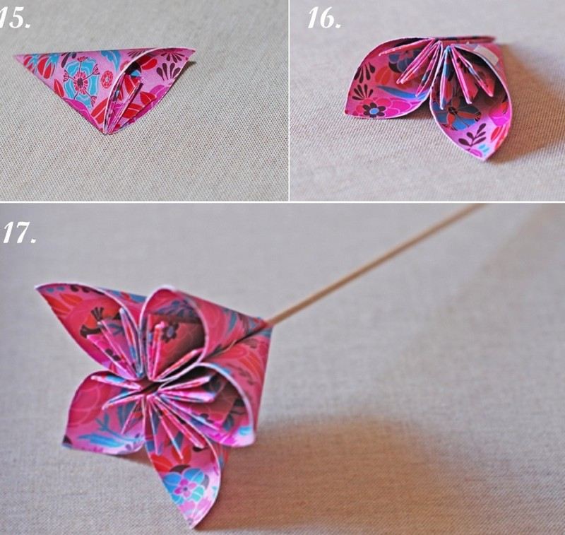 Hantverk-barn-origami-blomma-vikning-dekoration-idéer