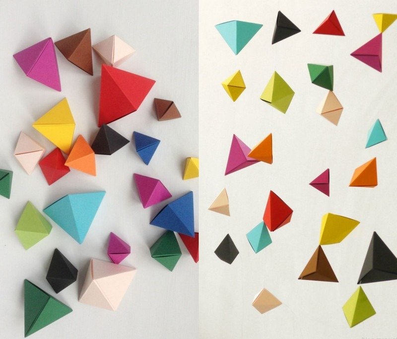 Hantverk-barn-origami-krans-papper-mångfärgad