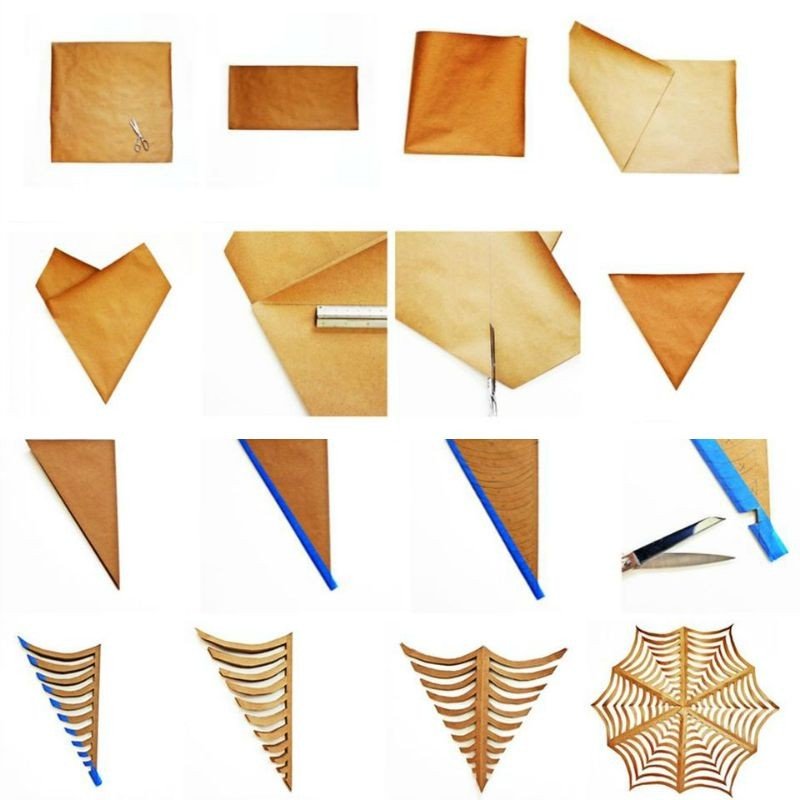 Hantverk-barn-origami-spindelnät-pappersvikt
