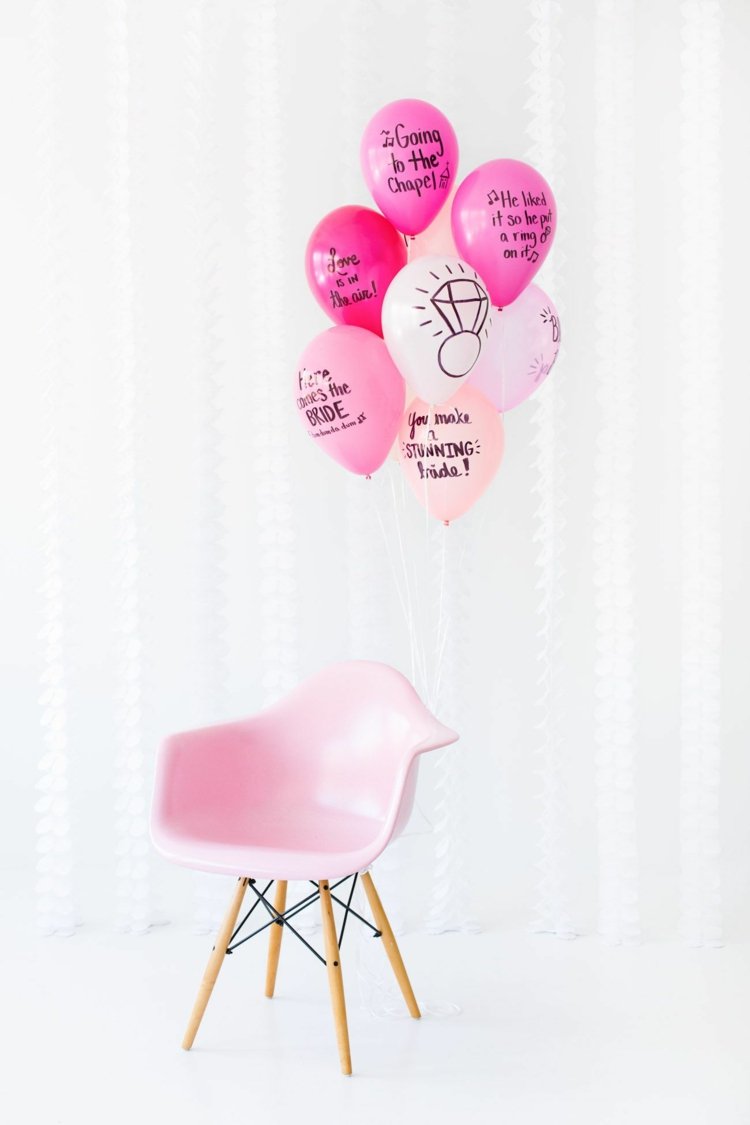 Crafting med ballonger brud fest-dekoration-rosa-ballonger-bokstäver-bröllop