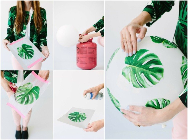 pyssel-ballonger-bord-dekoration-decoupage-grönt-blad-skär-ut-helium