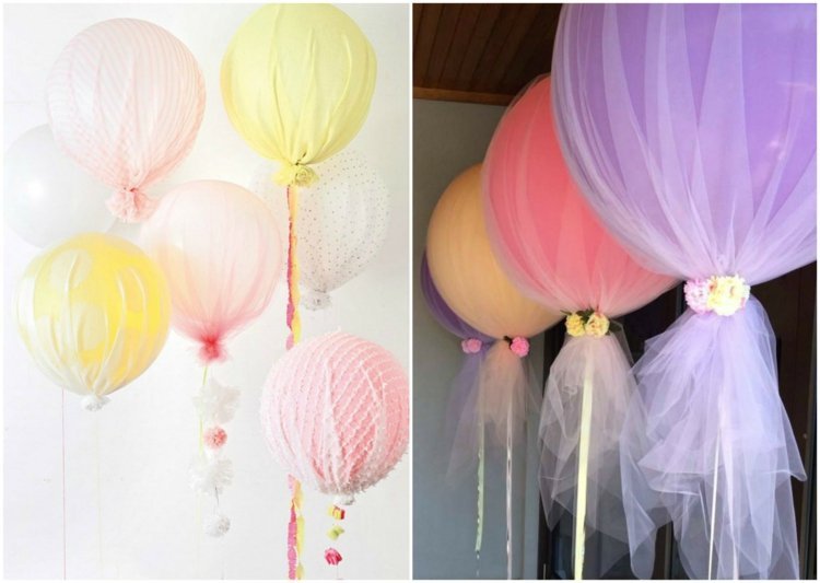 tinker-ballonger-tuell-vit-lila-rosa-gul-bröllop-dekoration-blommor