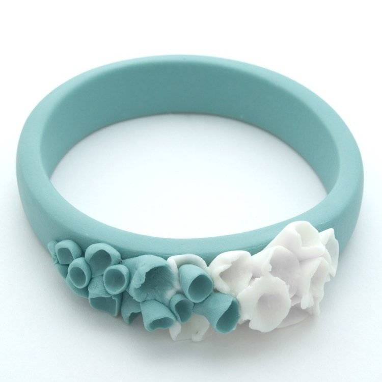 tinker-modellering-lera-gör-själv-kall-porslin-blå-turkos-armband-blommor
