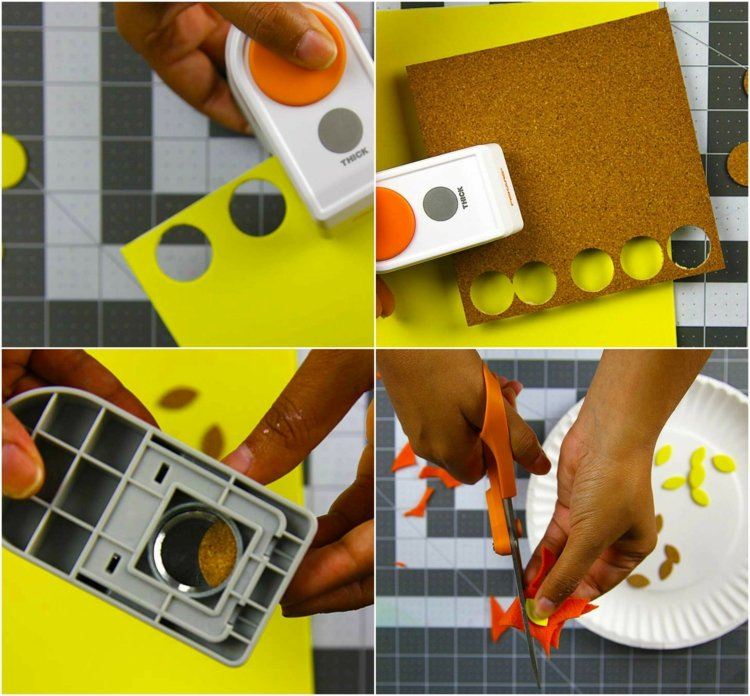 Hantverk-skumgummi-barn-örter-instruktioner-DIY-punch-out-gul-orange