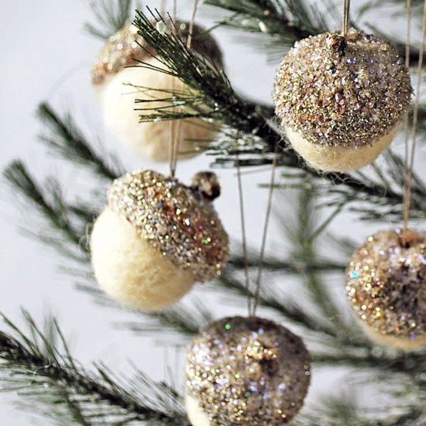 Acorn glitter spray vinterdekoration julgran