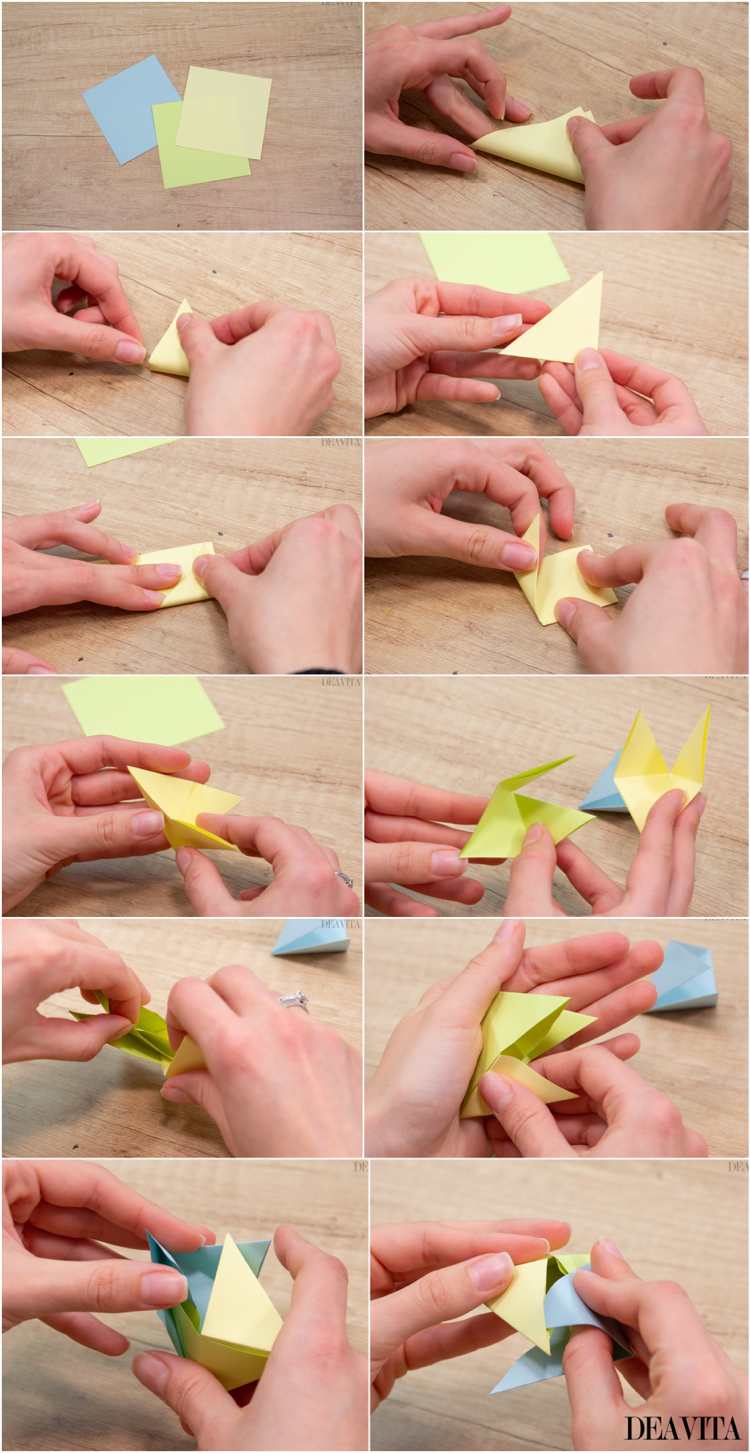 modulära origami vikningsinstruktioner pyramid
