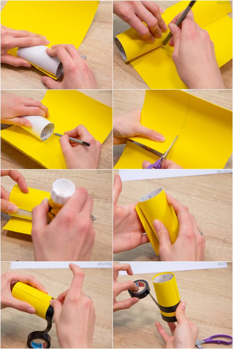 Crafting with paper rolls Instruktioner för ett bi