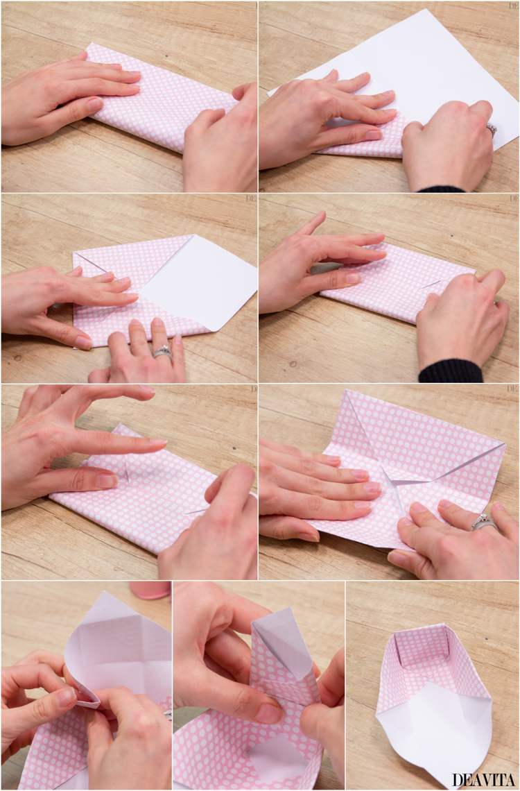 Vik papperslådan med enkla instruktioner