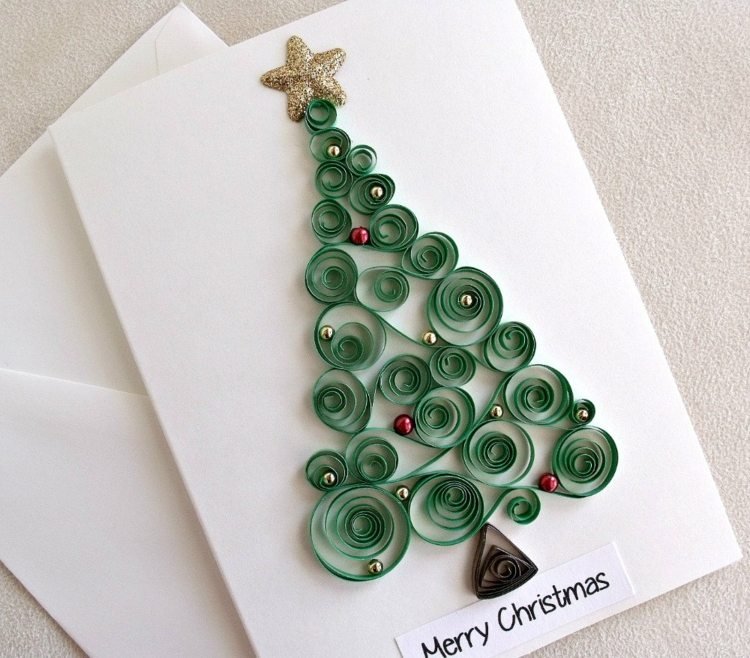 tinker-papper-remsor-quilling-motiv-inspiration-jul-träd-cirklar-gratulationskort
