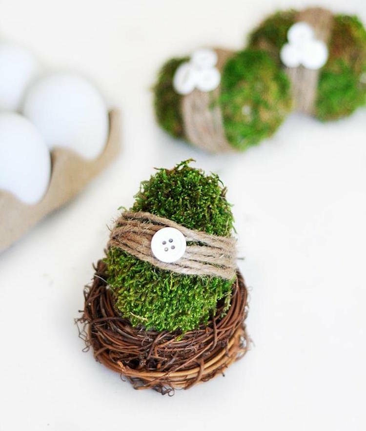 naturlig rep knapp mossa frigolit ägg att dekorera påsk