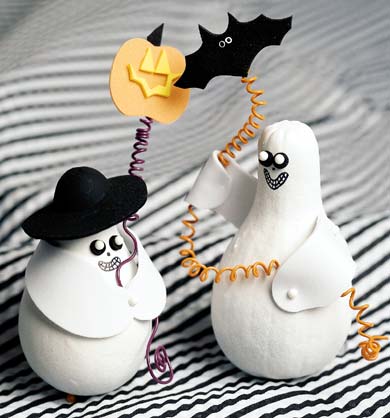 tinker halloween barn flaska kalebasser vit färg dekorera