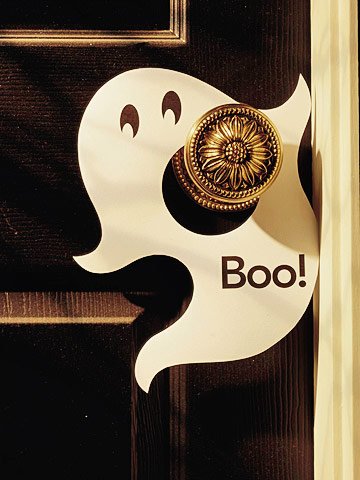 tinker för halloween idé dörrhandtag hängare papper spöke