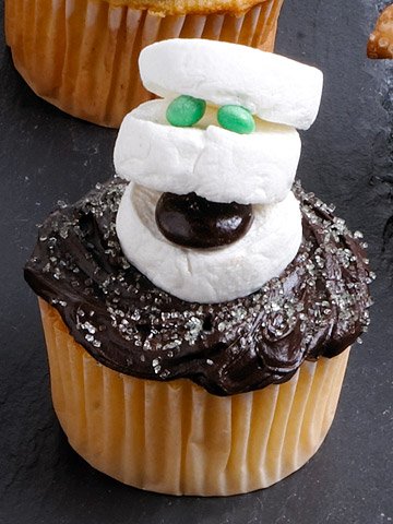 halloween cupcake dekoration mumie marshmallows godis