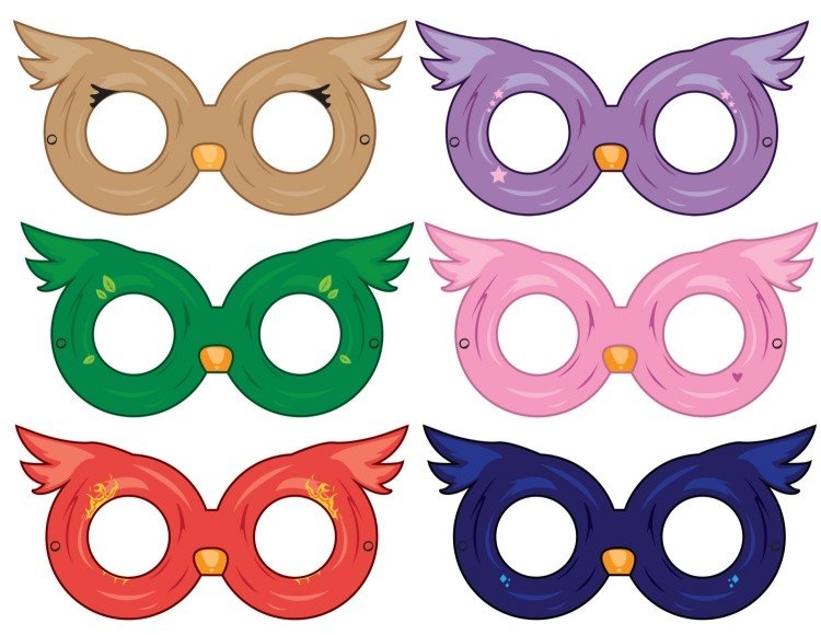 Hantverk-mallar-höst-uggla-barn-masker-dekorera-färgglada-färgade-kreativa-idé