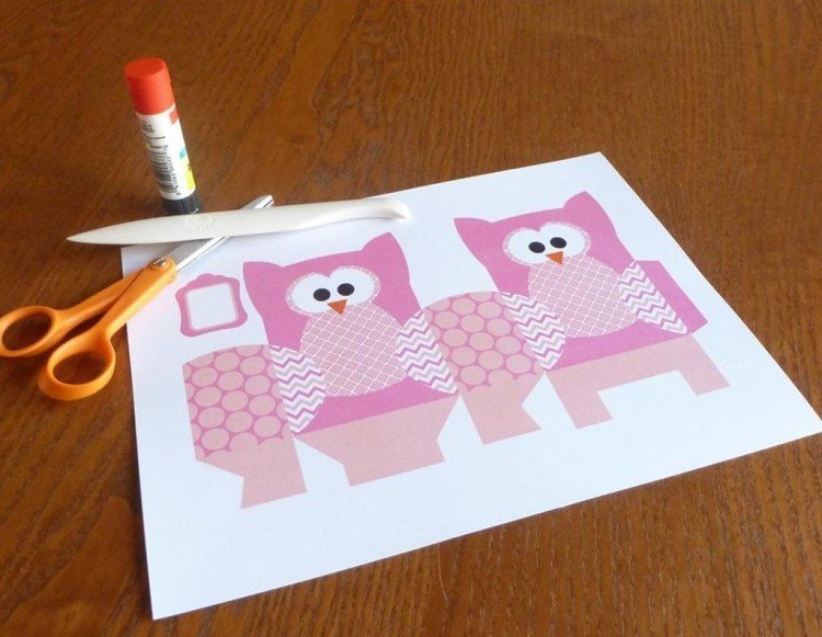 hantverk-mallar-höst-uggla-rosa-låda-present-låda-mönster-cut-out