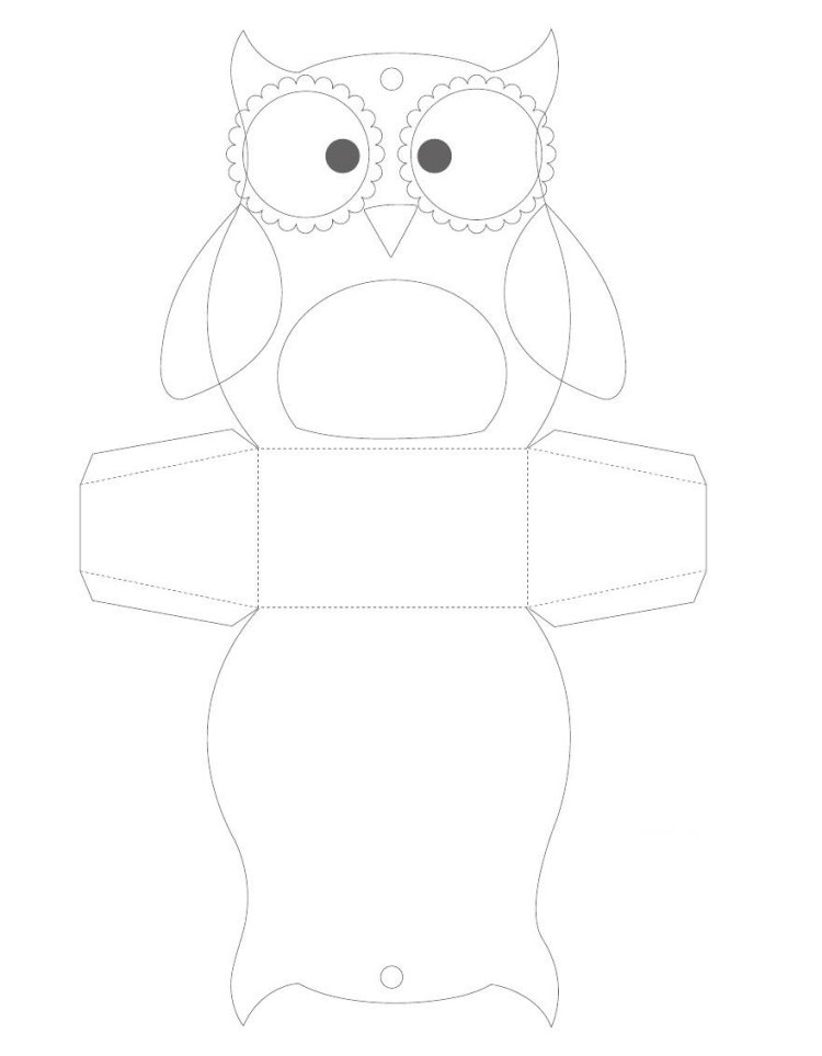 hantverk-mallar-höst-uggla-present-låda-figur-dekoration-tinker-tryck-vik