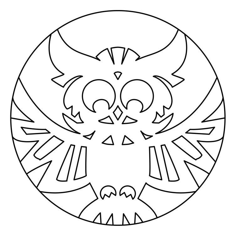 hantverk-mallar-höst-uggla-skriva ut-klipp-ut-cirkel-enkelt-mönster