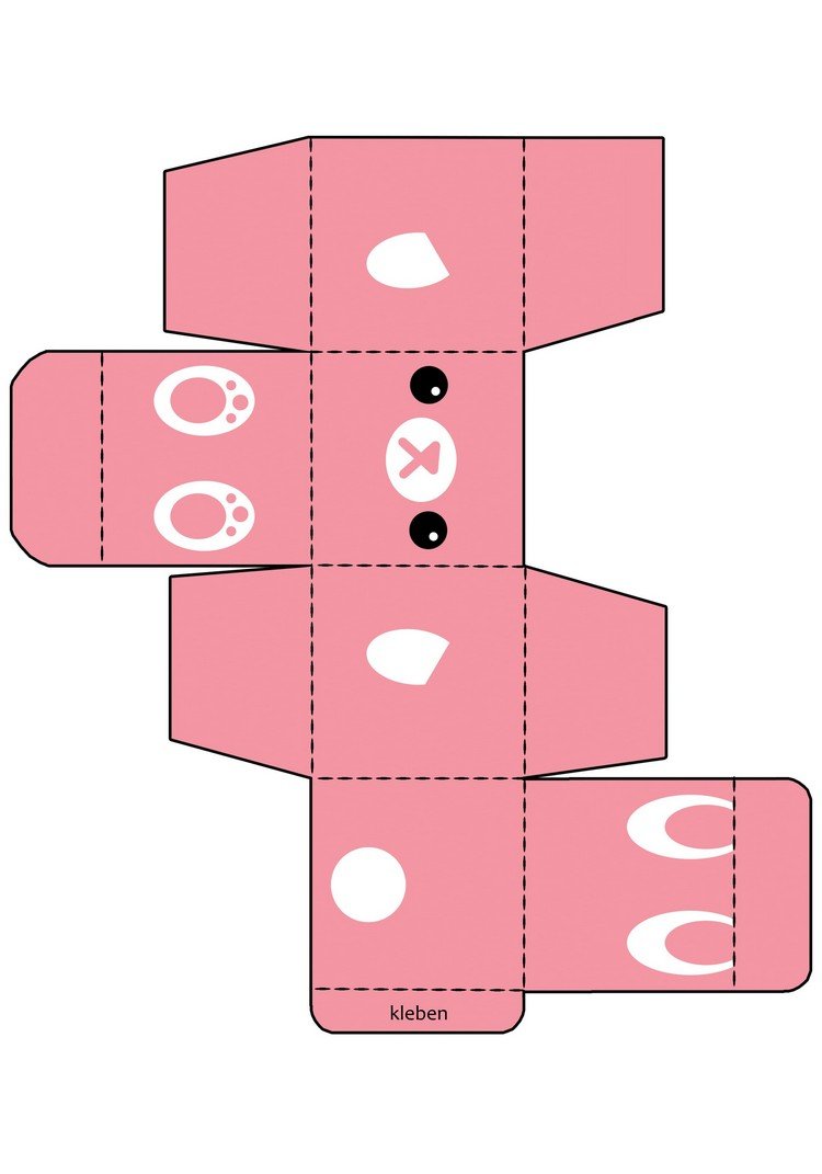 rosa påskkorg låda skriva ut mall