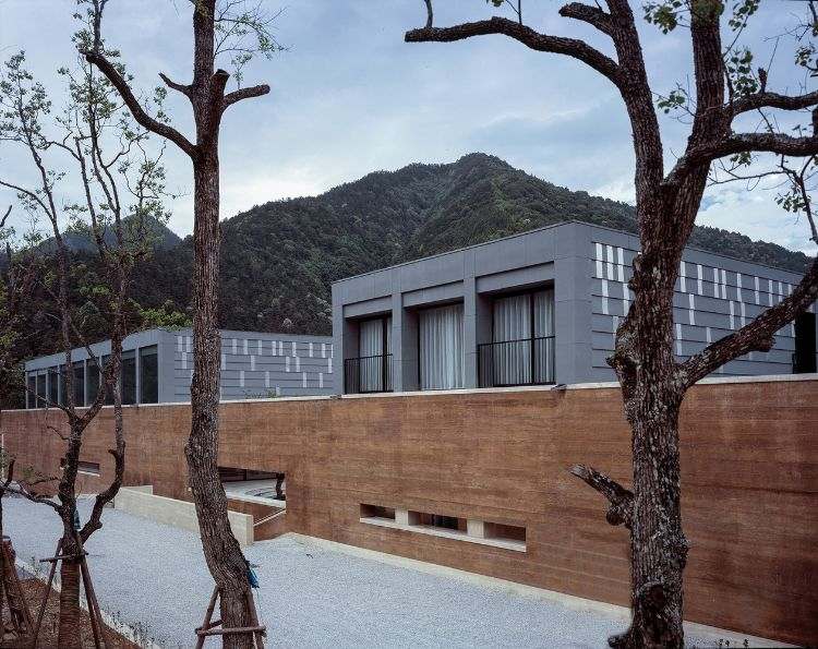 byggnad med ramad jord hybridmaterial modern arkitektur sanbaopeng konstmuseum porslinsmålare i Kina