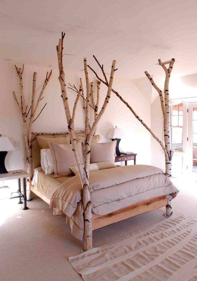 träd-hus-inredning-dekoration-björk-sovrum-säng-trä-ljus