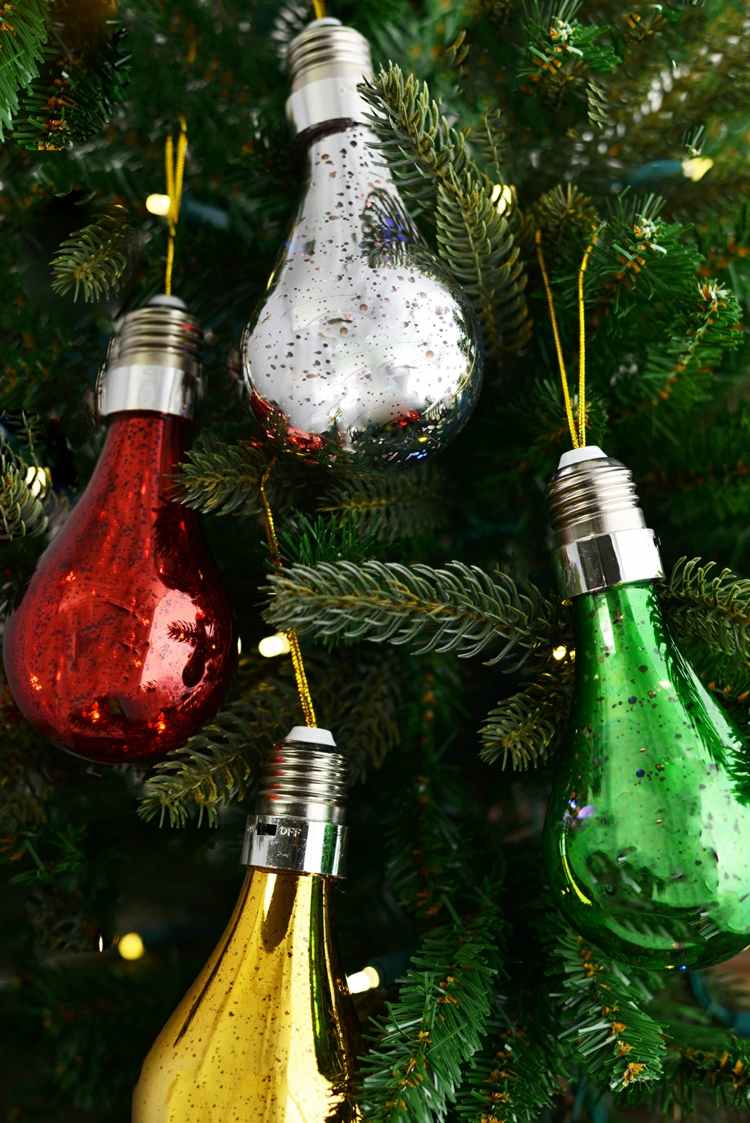 träddekorationer för jullampor-glas-inspirationer-färgglada-metalliska-design