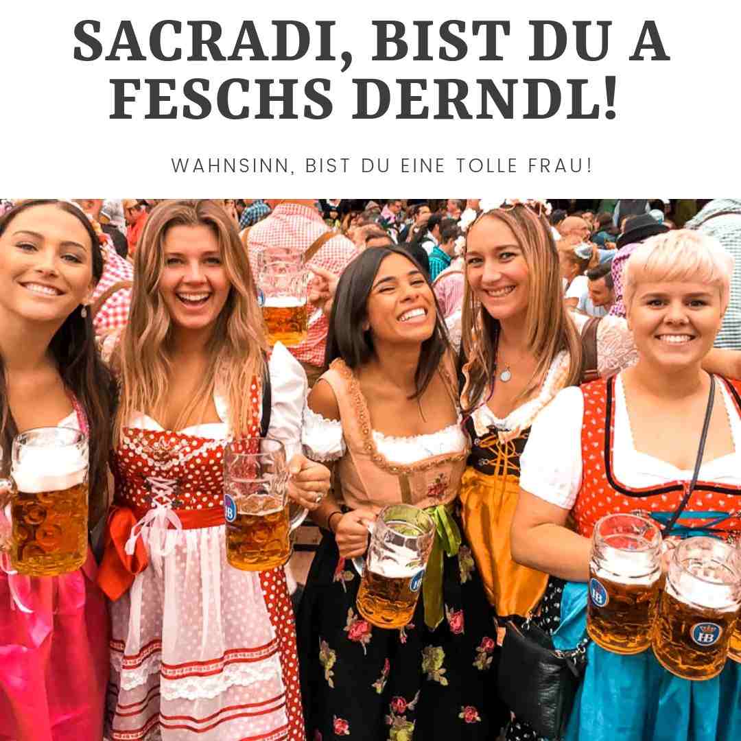 Sacradi, vilken fantastisk kvinna - Oktoberfest -talesätt som får folk att skratta