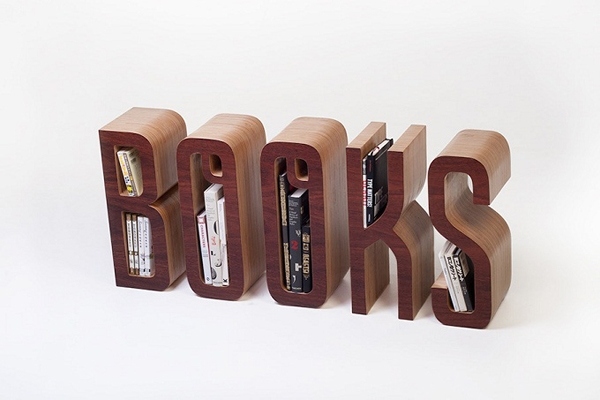 Organisera böcker bokhylla av trä med en modern design