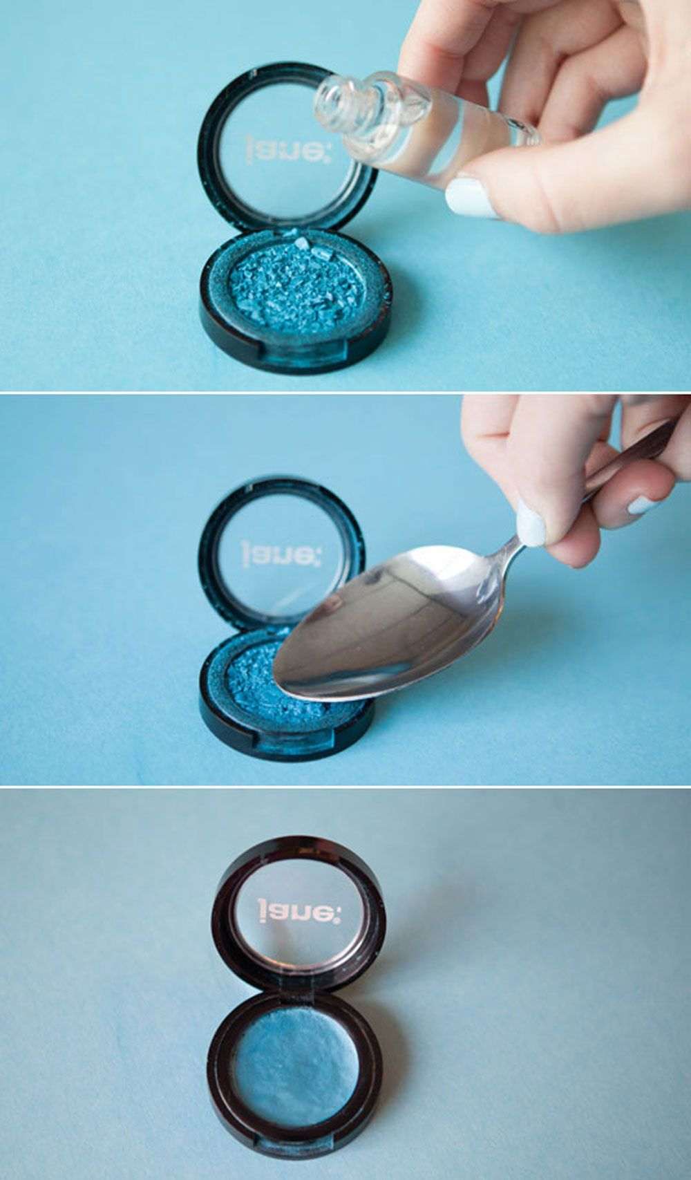 Beauty upcycling trasiga ögonskugga återanvänd DIY -instruktioner