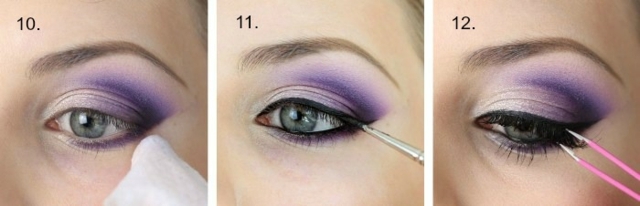 eyeliner makeup ögon ögonskugga rosa lila