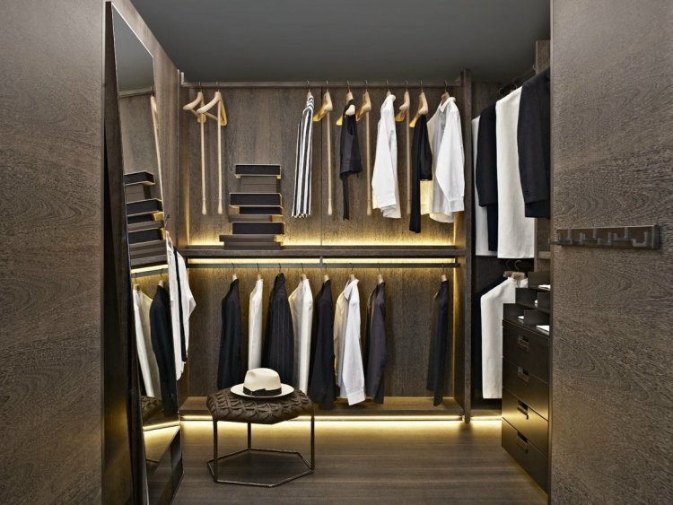 walk-in-closet-system-modern-order-belysning-mörk-färg-herrar garderob-elegant