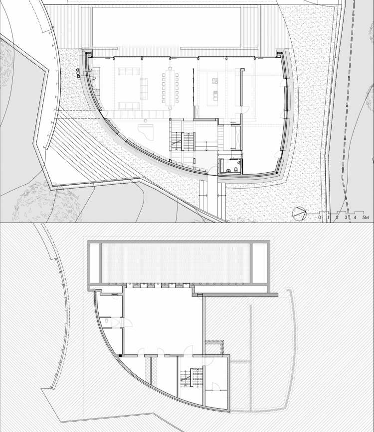 hus grön fasad plan rum layout