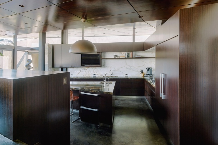 geometriska hus betong marmor kök pentry