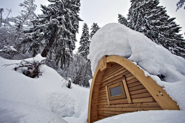 Wooden Hotel Igloo Ski Area Schweiz