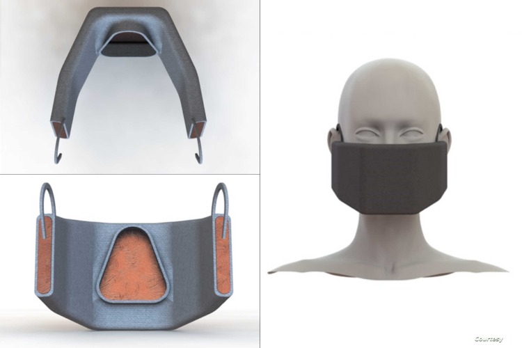 en ny typ av uppvärmd mask mot prototyp av coronavirus designad av ingenjörer