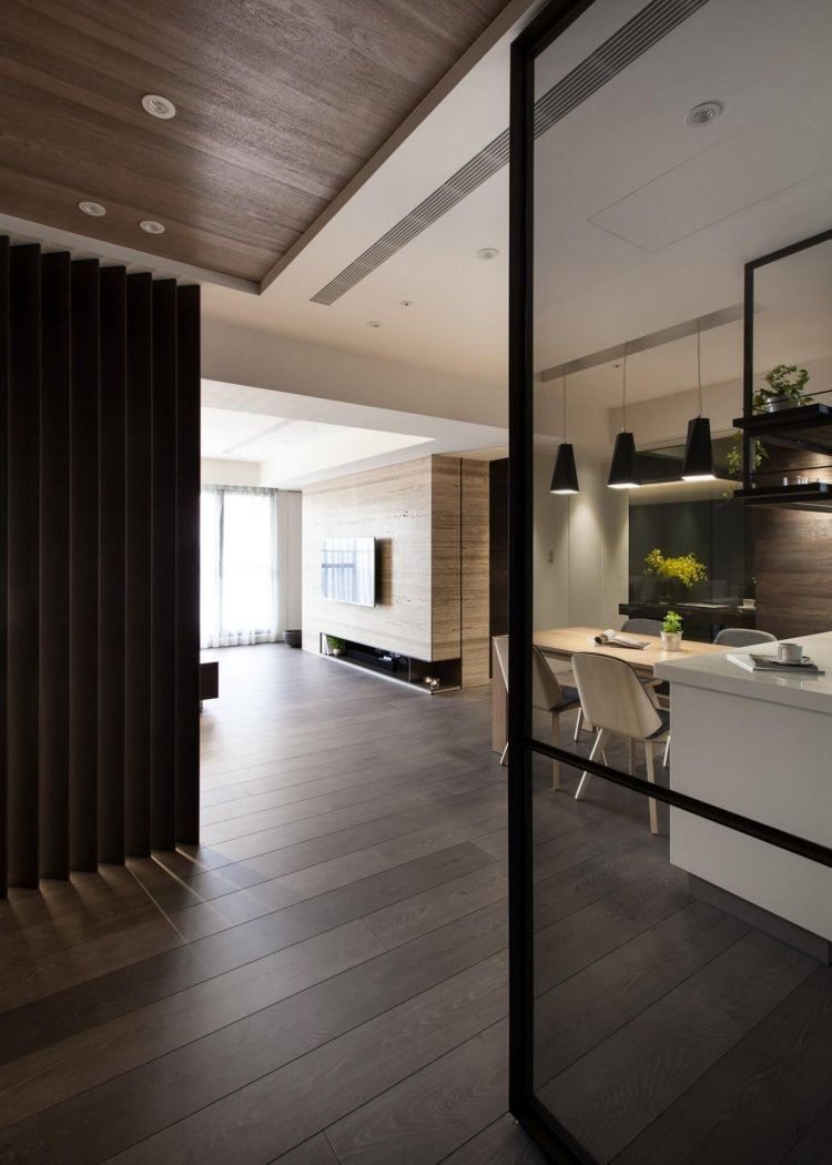 beige-färg-kök-öppet-rum-avdelare-trä-kakel-modern-rum-design
