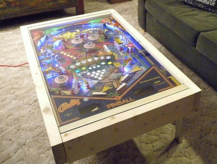 DIY flipperspel soffbord vardagsrum idé matta