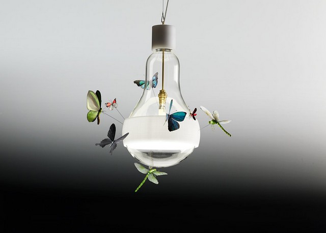 Dekorerad glödlampa modern belysning lampa insekter