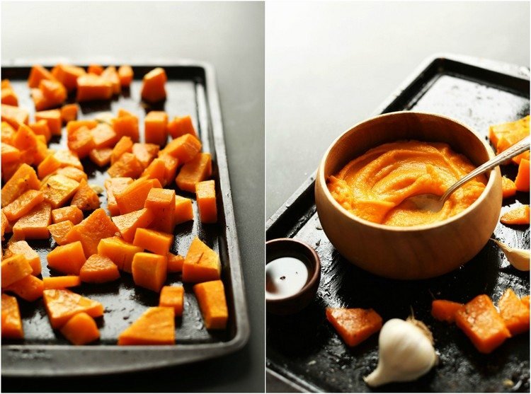 Pumpa recept pumpa-tärningar-baka-ugn-puré-sås